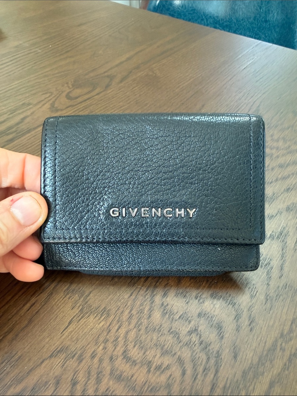 Givenchy Black Leather Card Holder Wallet